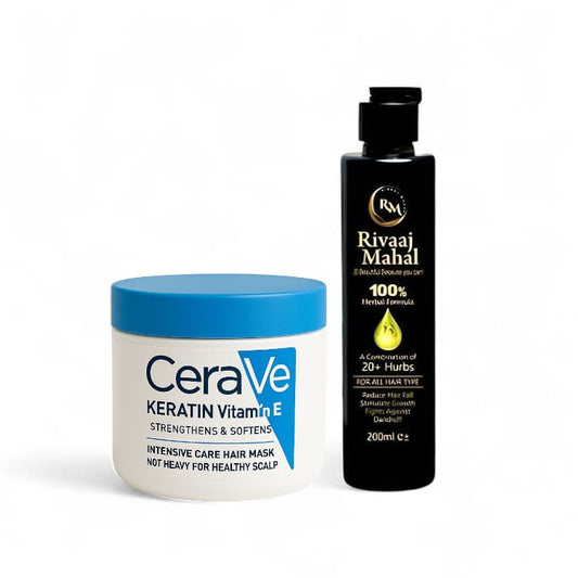 CeraVe Keratin Mask + Rivaaj Mahal Oil
